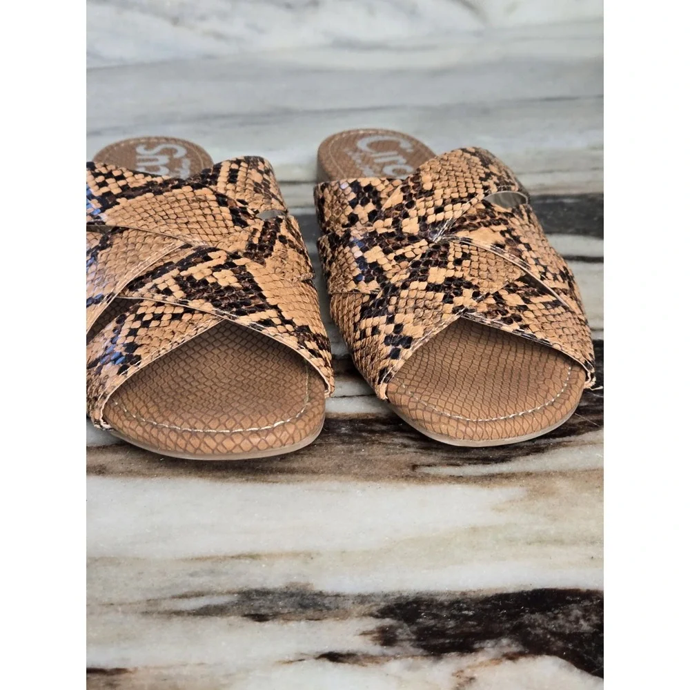 Circus By Sam Edelman Women's Burnett Animal‎ Print Slide Flat Sandals US 7